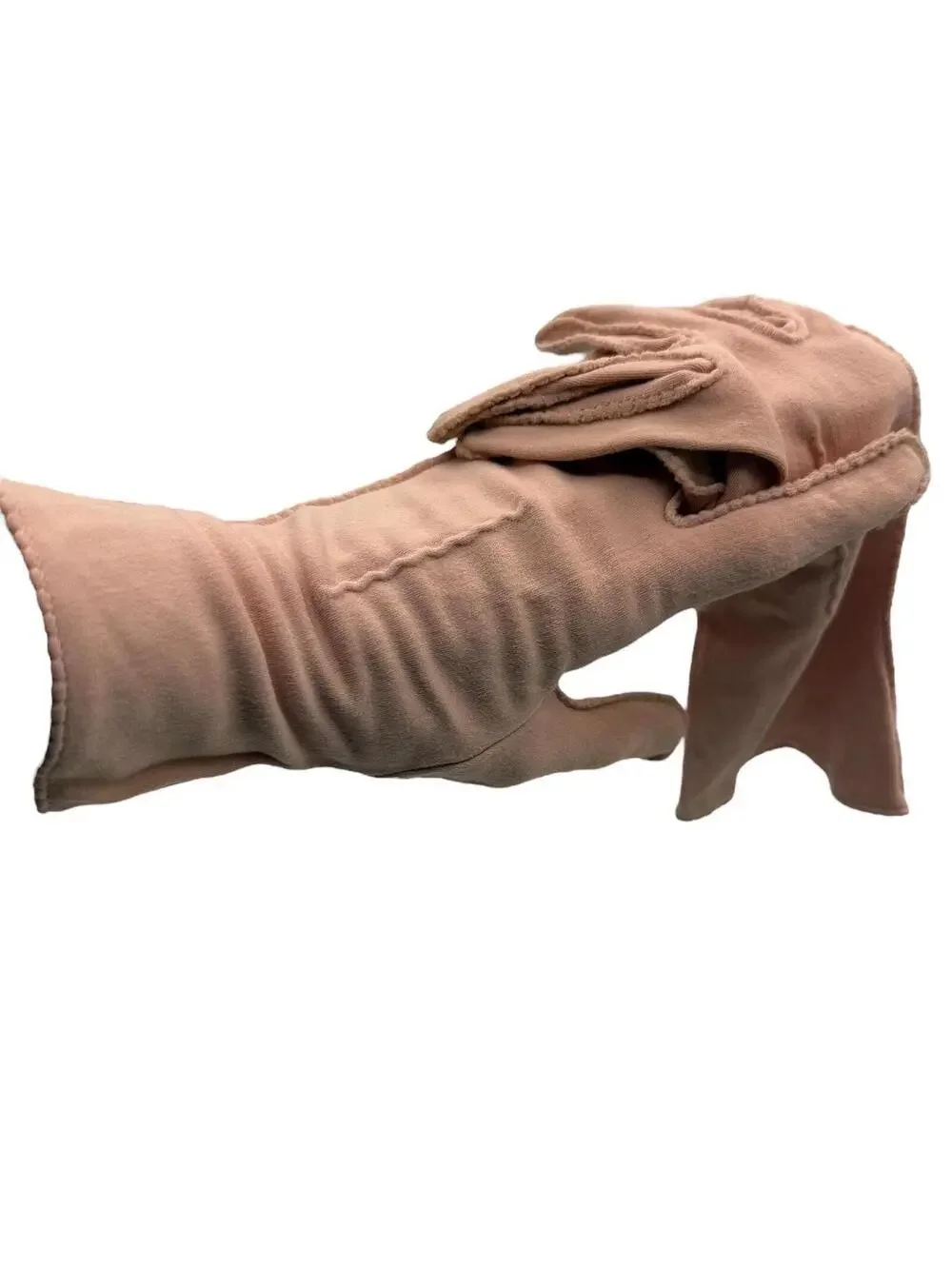 Vintage Van Raalte Amersuede Gloves, Dusty Rose, Gauntlet, Hand Sewn, Size 7